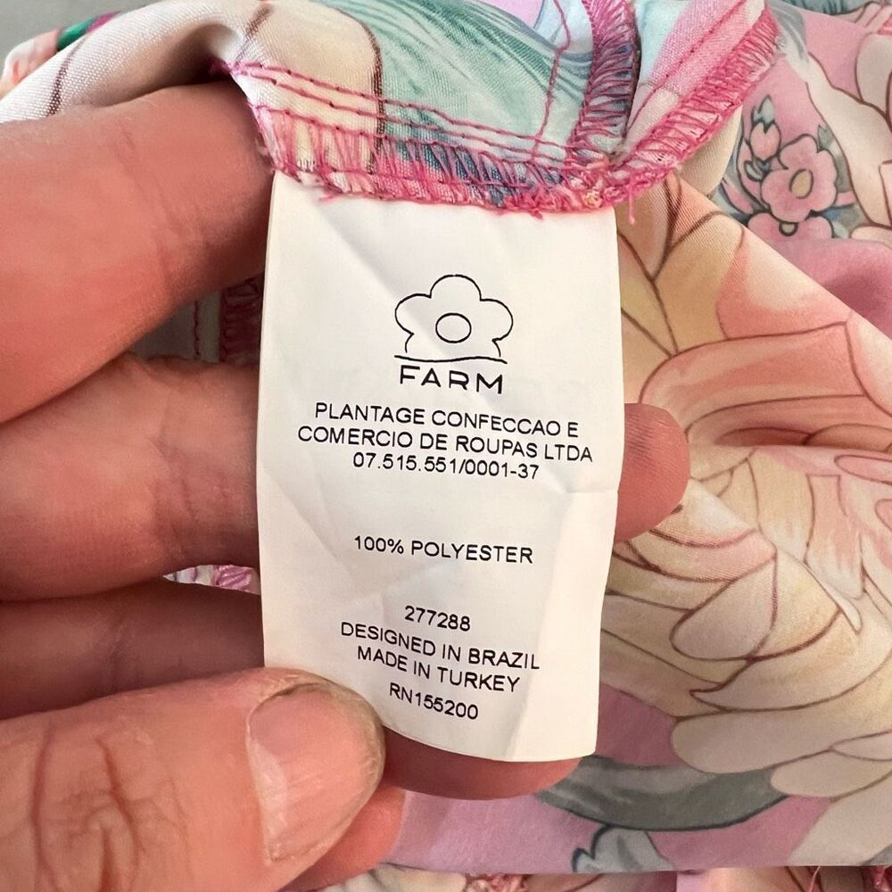 Farm Rio Anthropologie Eulalie pink floral Wide-Leg Jumpsuit size XS - Picture 11 of 13